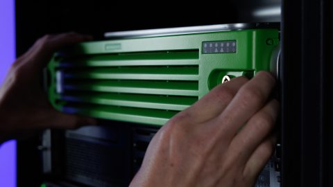 LaserVault ViTL appliance being placed into rack