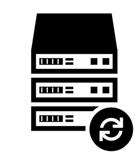 icon server stack back and recovery arrows